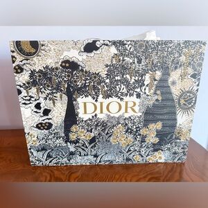 Authentic Dior Elegant Floral Bag Box  in Black, Gold, and White